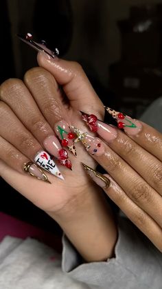 Latto Aesthetic Nails, Latto Inspo Nails, Braider Nails Design, Boujee Acrylic Nail Designs, Nigerian Nails Design, Jhene Aiko Inspired Nails, Nails Freestyle Design, Holiday Nails Black Women, Frenchtipnails Design