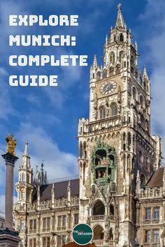 an old building with the words explore munich complete guide on it's front