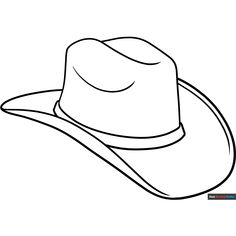 Cartoon Cowboy Hat Coloring Page - Free & Printable Coloring Sheet Cowboy Boot Coloring Page Free Printable, Cartoon Cowboy Hat, Cowboy Hat Clipart, Hat Coloring Page, Clothes Coloring, Cartoon Cowboy, Cowboy Tattoo, Kids Cowboy Hats