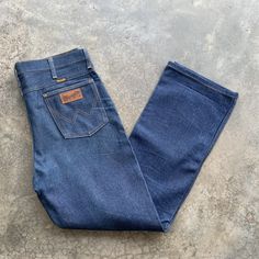 "Vintage 80s Wrangler Jeans. Size fits 36\". Still in great condition. No holes or stains. Overall condition is 9/10. Weight 900g. Please check the measurement below.Measurements are taken laid flat. Waist : 36 inches Length : 42 inches Inseam : 30 inches Rise : 12 inches Thigh : 12 inches Knee : 9 inches  Leg : 9 inches Thank you" 80 Jeans, Jeans West, Wrangler Vintage, Jun 2023, Western Jeans, Embroidered Crewneck, Wrangler Jeans, Aloha Shirt, Denim Pant