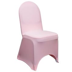 a pink chair that is sitting up against a white background