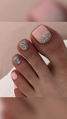 Easy Toe Nail Designs, June Nails, Feet Nail Design, Summer Acrylic, Nails For Bride