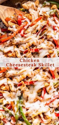 the chicken and cheese skillet is ready to be eaten