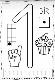 the number one is for cupcakes coloring page