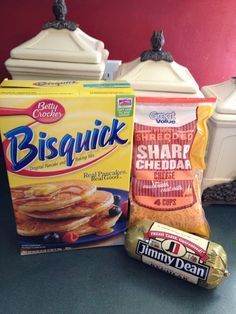 some food items are sitting on the counter