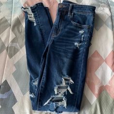 Next Level Stretch. Size 6 Long. Basically Brand New, Just To Big For Me. Jeans Womens, American Eagle Jeans, Jeans Color, American Eagle Outfitters Jeans, Colored Jeans, Next Level, American Eagle Outfitters, American Eagle, Color Blue