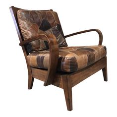 a chair that is made out of wood and leather