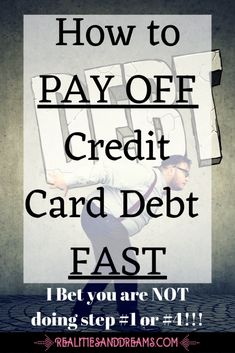 the words how to pay off credit card debt fast are shown in black and white