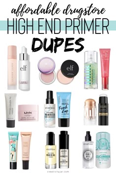 Wanting the benefits of using a high end primer without paying the high end price tag? Check out these affordable drugstore high end primer dupes for great alternatives. Matte Make Up, Smink Inspiration, Makeup Aesthetic, Affordable Makeup, Smokey Eyes, Setting Spray