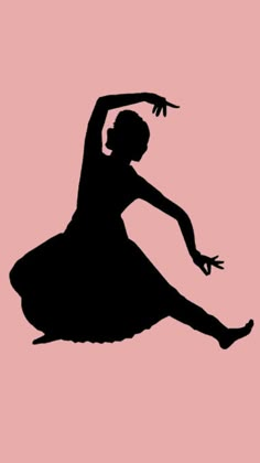 the silhouette of a woman in a ballerina dress is shown against a pink background