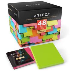 the arteza box contains four different colored papers