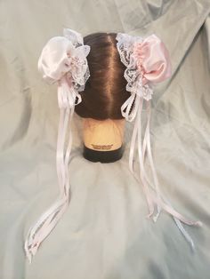 Custom made reversible ballet pink and white satin bun covers. Dainty and delicate lace trim with satin ribbon closure. Unique and easy, they are perfect for both special occasions and everyday wear. Enjoy! Hair Accessories Bun, Ballet Pink, Kawaii Clothes, Pink Lace, Bun Hairstyles, Pink Fashion, Cute Hairstyles, Hair Inspo, Hair Inspiration