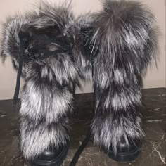 This Is A Black Christian Louboutin Boot With Chunky Heel Really Cute For Any Look Slightly Worn Very Soft Fur Louboutin Boots, Christian Louboutin Boots, Fur Boots, Real Fur, Louboutin Shoes, Chunky Heel, Christian Louboutin Shoes, Shoes Heels Boots, Chunky Heels