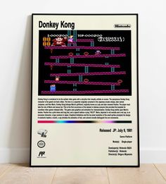 an old school video game advertises donkey kong