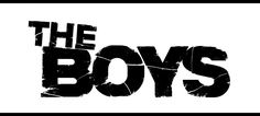 the boys logo is shown in black and white, with grungy letters on it