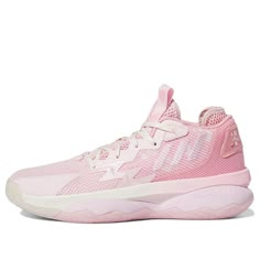 the adidas basketball shoe in pink and white is on sale for $ 599