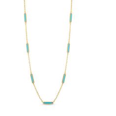 Elevate your style with the vibrant Turquoise Enamel Station Necklace. Each station is adorned with exquisite turquoise enamel, creating a captivating hue that adds a pop of color to any ensemble. Diamonds Direct, Station Necklace, Pop Of Color, Elevate Your Style, Yellow Color, Free Shopping, Your Style, Color Pop, Diamonds