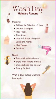 How Many Times A Week To Wash Hair, Hair Care Weekly Routine, Good Hair Routine, Weekly Hair Routine, Weekly Hair Care Routine, Healthy Hair Care Routine, Good Routines, Embrace Natural Hair, Wash Day Routine