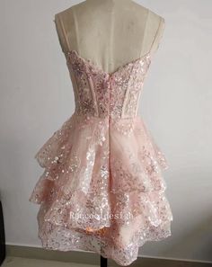 Blush Lace Wedding Receiption Dress Homecoming Dress HOCO - Etsy Cream Dress Formal Short, Fairytale Mini Dress, Semi Formal Dresses High School, Rapunzel Homecoming Dress, Enchanted Garden Hoco Dresses, Light Pink Dama Dresses, Enchanted Forest Homecoming Dress, Pink Mini Corset Dress For Wedding, Pink Mini Length Corset Dress For Wedding