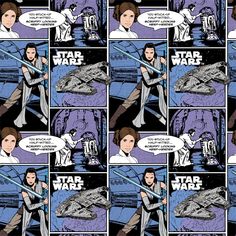 a comic strip with a woman holding a star wars light saber