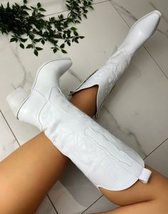 🤍Faster shipping on Diastudios.co.uk & discount code NEWBIE Standard fit Heel Height: 6cm Shaft Height: 35cm Fits Calves: 35-42cm circumference with stretch (custom calf boots available on Diastudios.co.uk) Material: Vegan Faux Leather  UK Sizing    *International customers please remember to convert your sizing to UK sizing on our size chart * White Snip Toe Mid-calf Boots For Rodeo, White Heeled Boots For Rodeo In Fall, White Heeled Boots For Fall Rodeo, White Snip Toe Knee-high Boots For Spring, Fitted White Snip Toe Boots, White Fitted Heeled Boots With Pointed Toe, White Mid-calf Boots For Rodeo In Fall, White Mid-calf Boots For Fall Rodeo, Trendy White Knee-high Boots