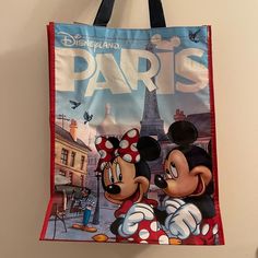 New With Tags, Never Used Purchased From Disneyland Paris Park Red Reusable Shopping Bag, Red Reusable Bag For Daily Use, Fun Red Bags For Daily Use, Red Recyclable Bags For Everyday Use, Fun Red Tote Bag, Fun Red Bags For Everyday Use, Fun Blue Tote Bag, Paris Park, Minnie Mouse Purse