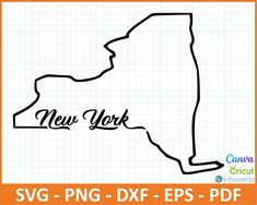 new york state outline with the words svg png dxf eps