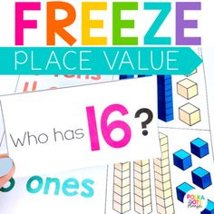 free printable place value cards for kids to practice number recognition and addition skills in the classroom