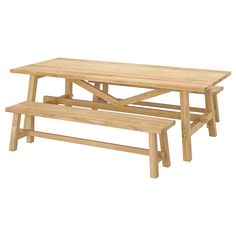 two wooden benches sitting next to each other