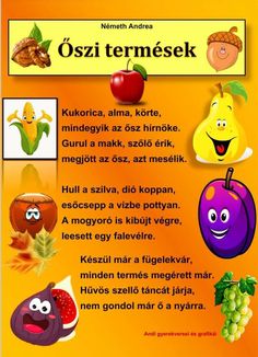 an orange poster with different fruits and vegetables