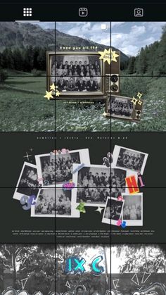 an old photo collage with the same image as it appears to have been taken