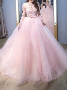 Gaun Tulle, Gown Pink, Pink Ball Gown, Tulle Balls, 파티 드레스, Tulle Evening Dress, Pink Wedding Dresses, Tulle Ball Gown, Pink Prom