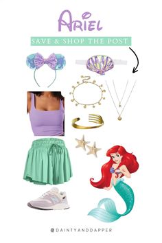 ariel the little mermaid costume with accessories