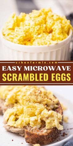 A Mother's Day brunch recipe featuring microwaved eggs! They're also perfect for Easter Sunday breakfast. Fluffy, creamy, and flavorful these Easy Microwave Scrambled Eggs are just perfect. All thanks to some tips and tricks!