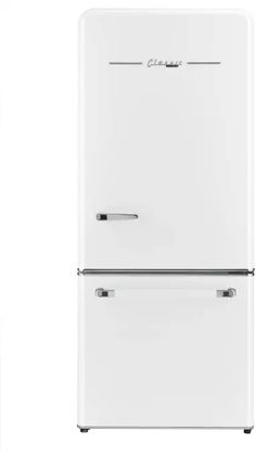 a white refrigerator freezer sitting next to each other