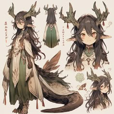 an anime character with horns and long hair