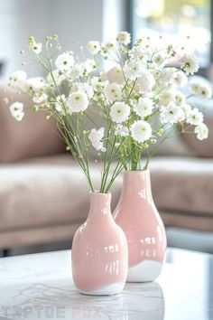 white and pink vase white flowers decor for living room