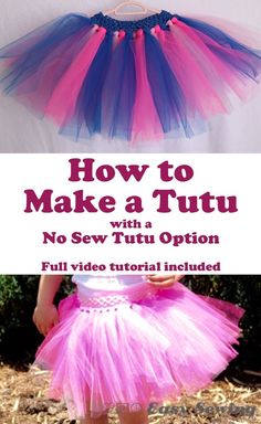 How to Make a Tutu with a No Sew Tutu Option - Full video tutorial included! | Easy Sewing For Beginners Making Tutus, Make A Tutu, Crocheted Stuff