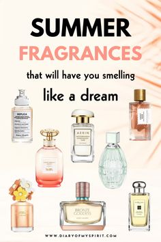 Discover the best summer fragrances you’ll want to wear on repeat all summer long. These summer perfumes are perfect for women looking for long lasting scents that are fruity, floral and absolutely sublime! They’ll make you smell amazing and feel all the essence of summer lingering around you everywhere you go. Best Fruity Perfumes For Women, Summer Scent Combos, Fruity Perfumes For Women, Summer Indoor Activities, Jo Malone Fragrance, Wedding Perfume