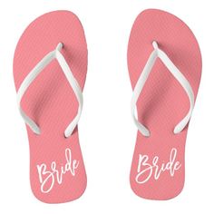 Bride White Script Flip Flops Happy Mothers Day Calligraphy, Wedding Flip Flops, Bachelorette Party Beach, Hawaii Beach, Hawaiian Beach, Red Sandals, Pink Sandals, Happy Mother, Bride Tribe