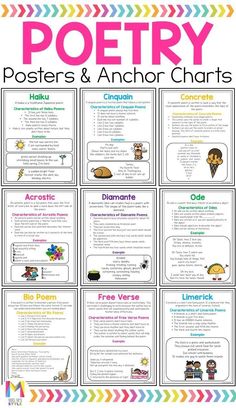 posters and anchor chart for poetry