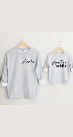 Personalized Auntie Niece Nephew Matching Sweatshirt Aunties Bestie Matching Set Aunt and Baby Outfit Gift From Aunt to Nephew Niece Toddler - Etsy Aunties Bestie, Auntie And Niece, Aunt Life, Outfit Matching, Matching Sweatshirts, Baby Outfit, Niece And Nephew, Clothes Gift, Matching Sets