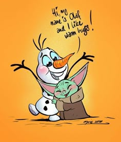 an image of a cartoon character hugging a baby yoda with the caption that says, his mom is out and i like warm hugs