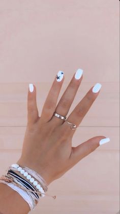 White Acrylic Nails, White Nail Designs