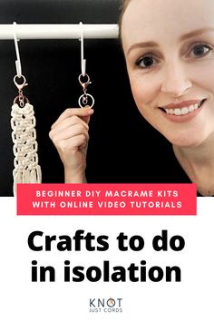 Are you looking for crafts to do in isolation for your teenagers to keep them busy and out of your hair? These beginner macrame kits are the perfect solution for diy activities to do in isolation. Isolation activities that also encourage you to add some new character to your home whilst your at it. All beginner kits come with an online video tutorial for you to watch in the comfort of your own home. For all beginner kits head to www.knotjustcords.com.au where worldwide shipping is available. Handicraft Ideas, Square Knot, New Character, Diy Activities