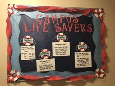 a bulletin board with life savers written on it