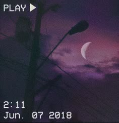 an image of the moon in the night sky with text below it that reads play