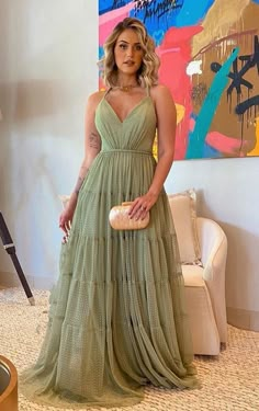 21th Birthday, Tulle Prom Dresses, New Look Fashion, Green Tulle, Cato Fashion, Vintage Clothes Women, Grad Dresses, Tulle Prom Dress, Indian Fashion Dresses