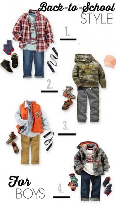 From CupcakeMag.com: Back-to-school styles for boys from Carter's. #CartersFallStyle Childrens Wardrobes, School Clothing, Boys Fall Outfits, Back To School Fashion, Boys Outfits, Boys Style, School Style