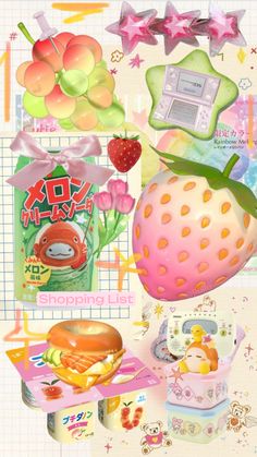 an image of various items that are in the shape of strawberrys and other things